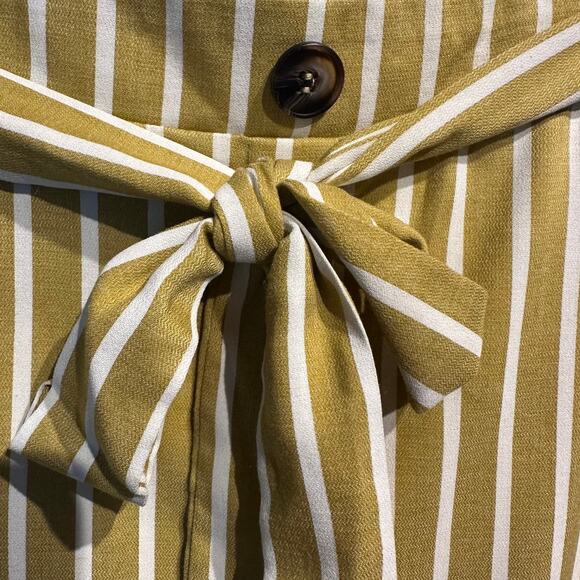 Altar'd State A Beautiful Soul Mini Skirt Mustard White Striped Fall Boho Large - Picture 8 of 10